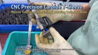 Custom CNC Carbide T-Sleeve Machining & Inspection